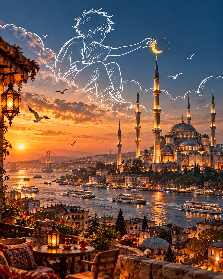 电影感旅行涂鸦艺术