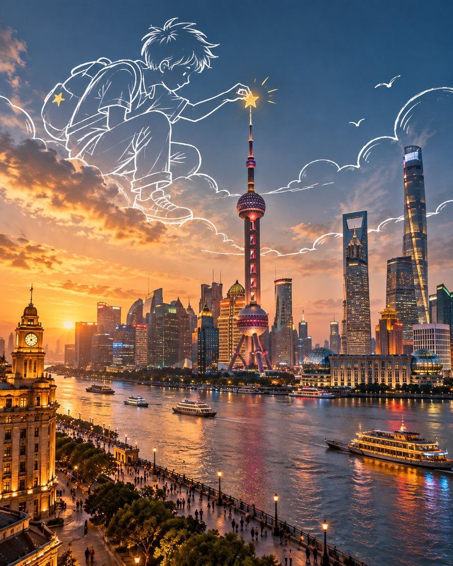 电影感旅行涂鸦艺术
