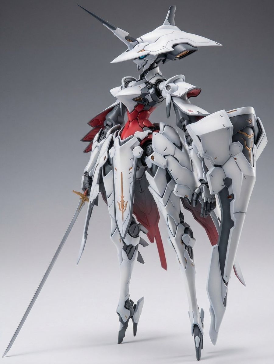 Concept Art de Fille Mécha en Armure Complète