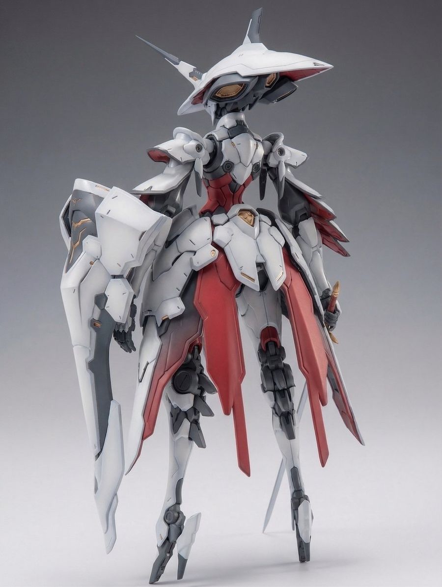 Concept Art de Fille Mécha en Armure Complète
