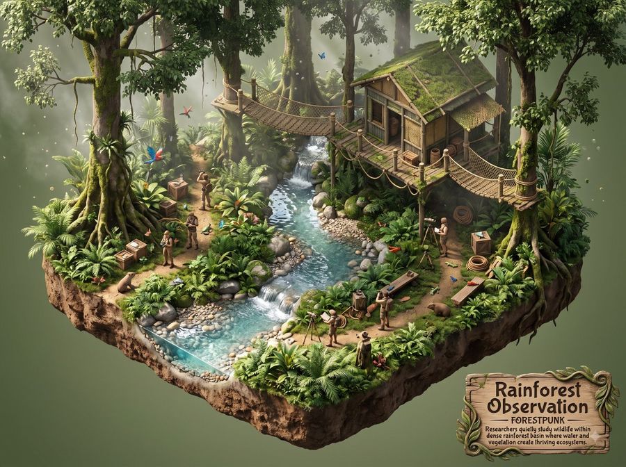 Station d'Observation de la Faune de la Forêt Tropicale : Monde Miniature