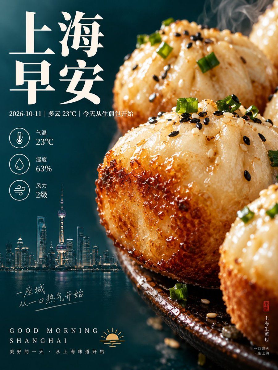上海早安美食海报