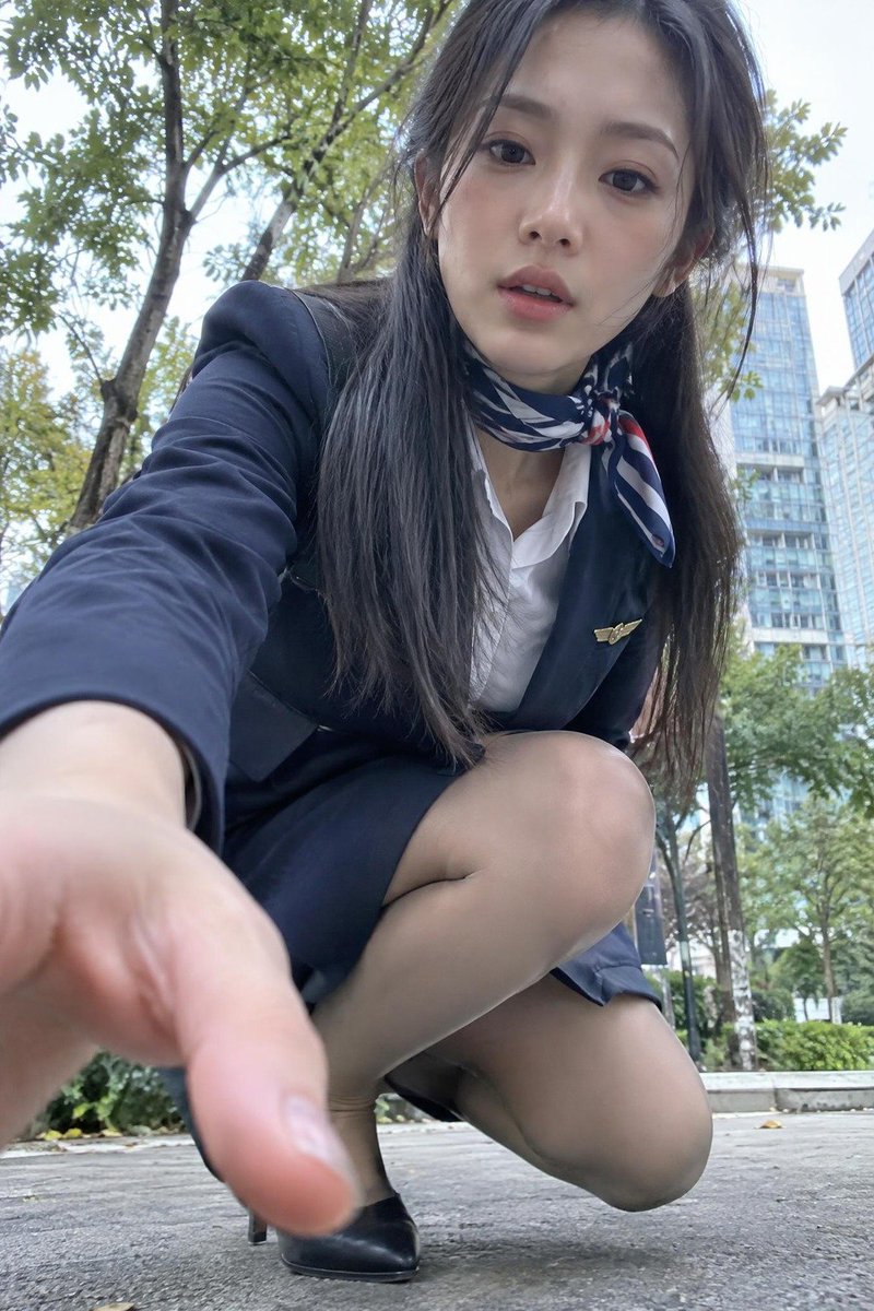 iPhone Drop Candid Flight Attendant