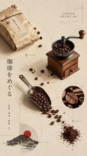 GPT-Image 日式编辑风格咖啡海报提示词 - 4