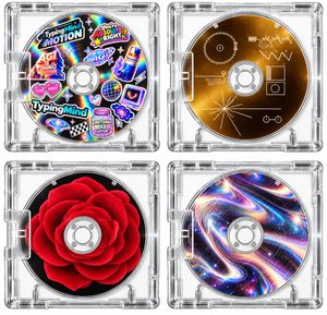 Quatro Capas de CD Jewel Case: Adesivos, Ouro, Rosa e Galáxia