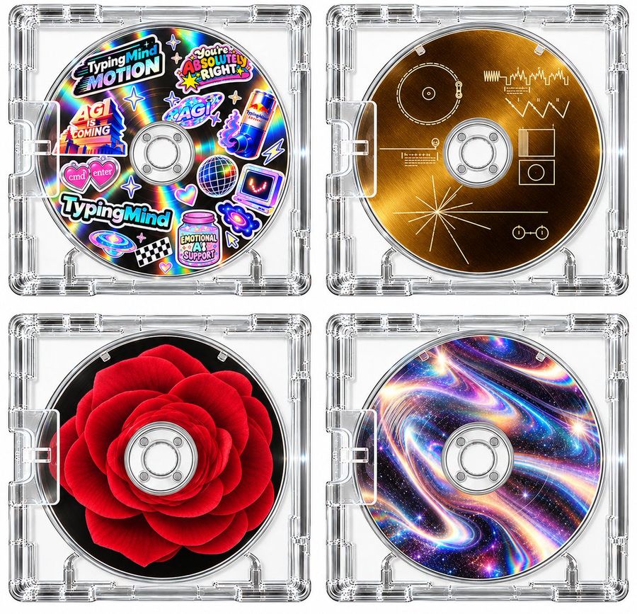 Quatre boîtiers CD Jewel Case : Stickers, Or, Rose, Galaxie