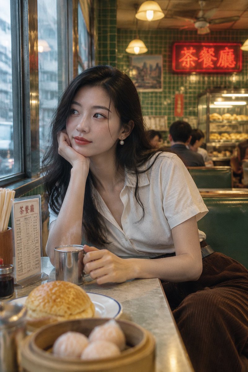 Prompt Chân Dung Phong Cách Retro Cha Chaan Teng Hong Kong