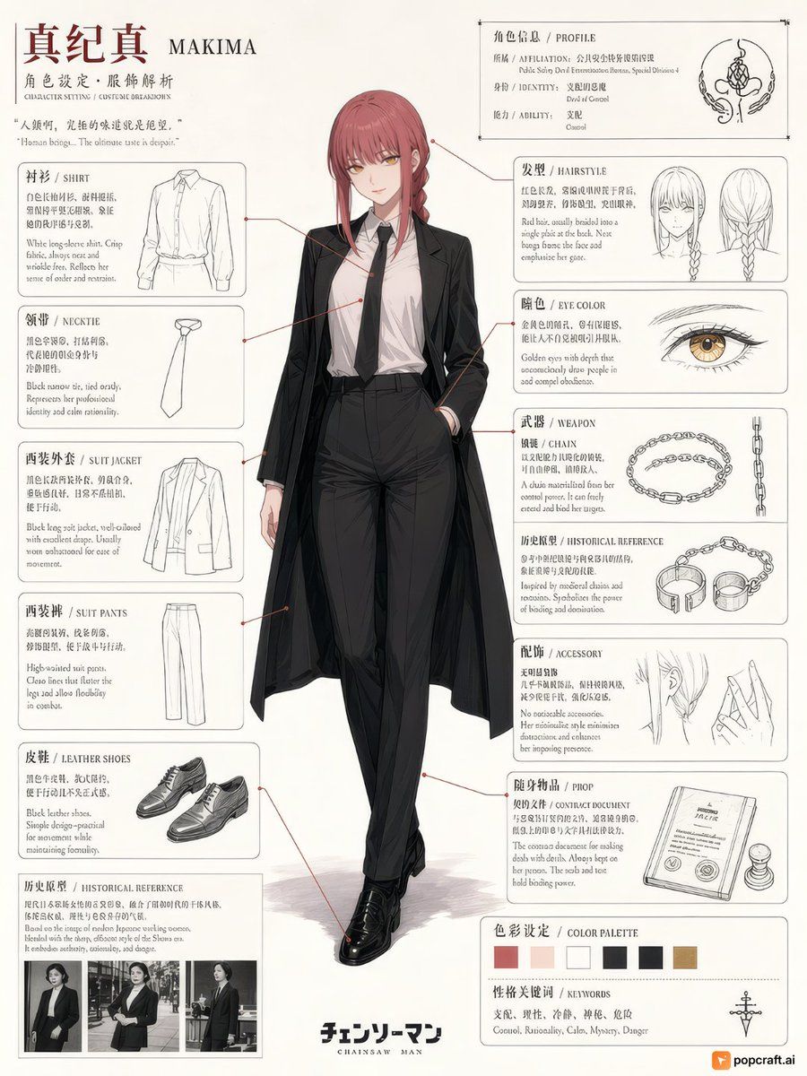 Prompt pour feuille de design de personnage anime