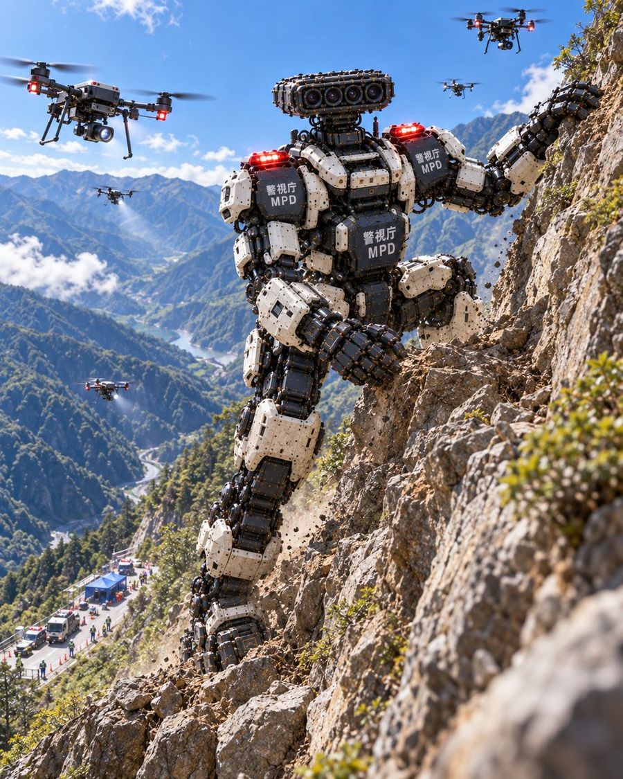 Robot de Rescate Pesado MPD Escalando Montaña
