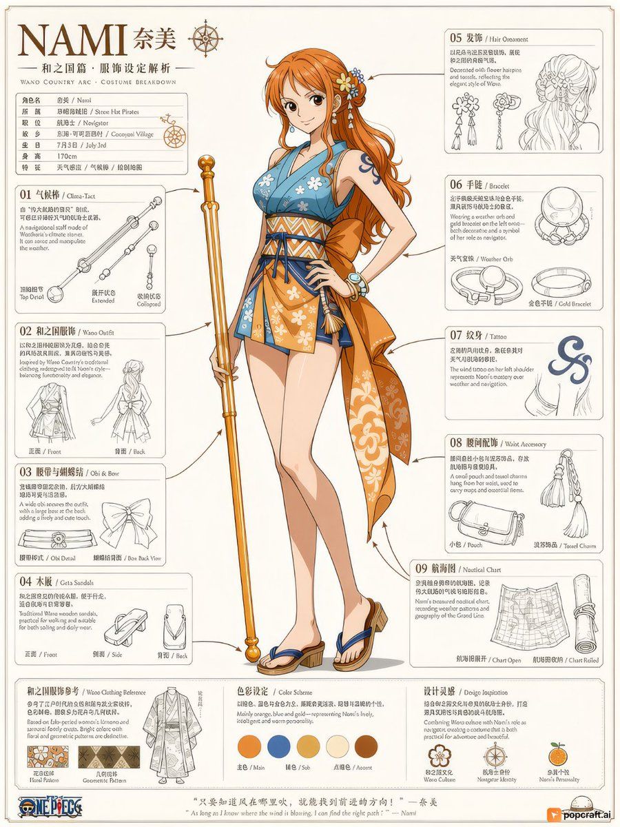 Prompt pour feuille de design de personnage anime