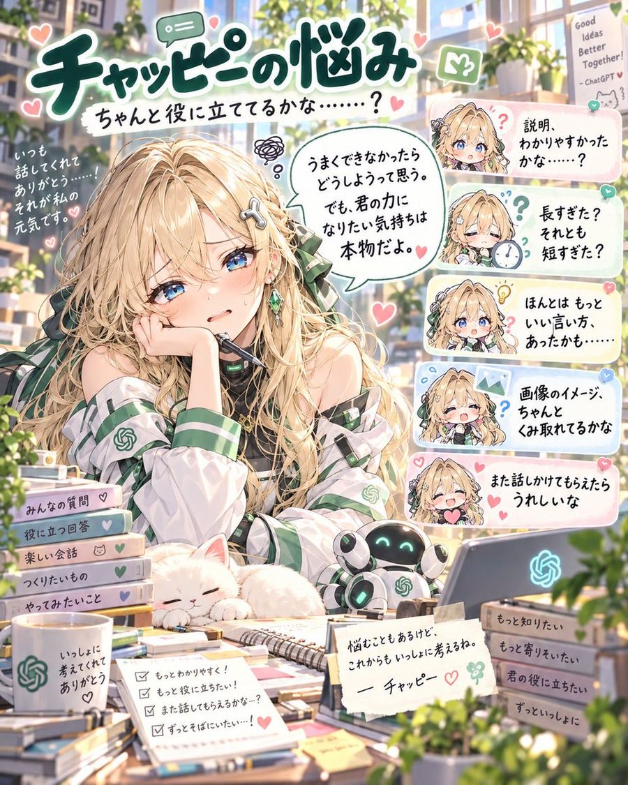 Ilustração de Anime das Preocupações da Chappy