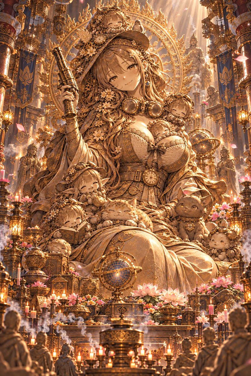 ゴールデン・スチームパンク神像