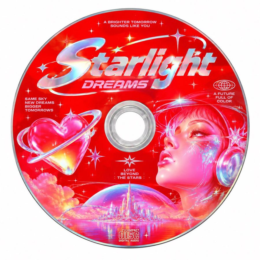 Rótulo de CD Retrofuturista Starlight Dreams