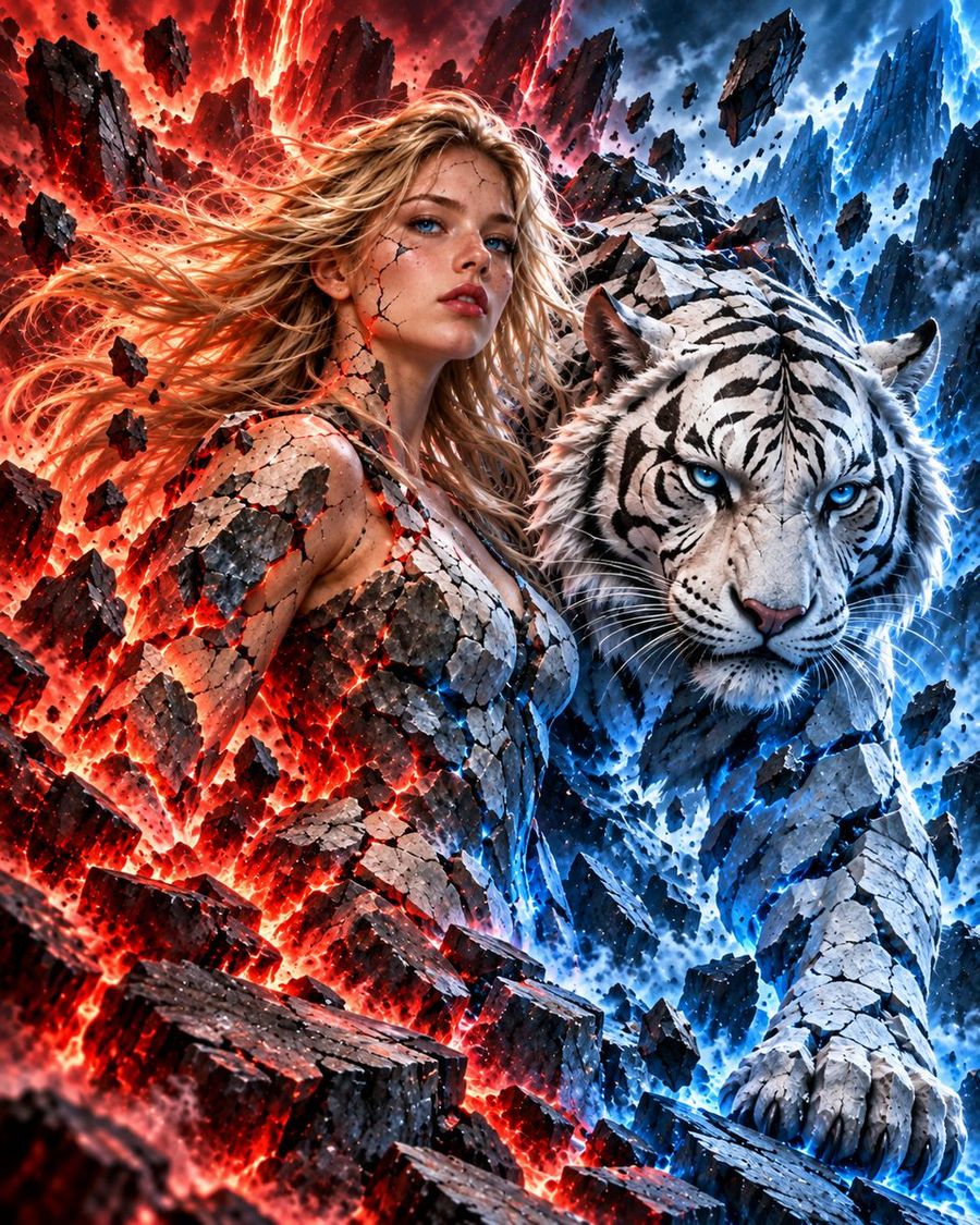 Fire and Ice Tectonic Portrait