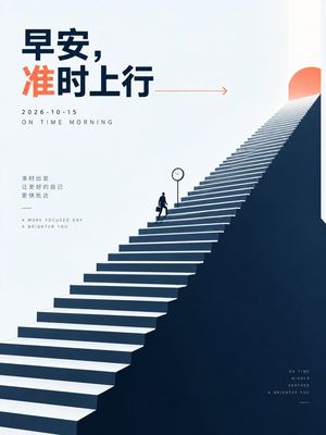 Poster Mattutino Minimalista con Scala - 1