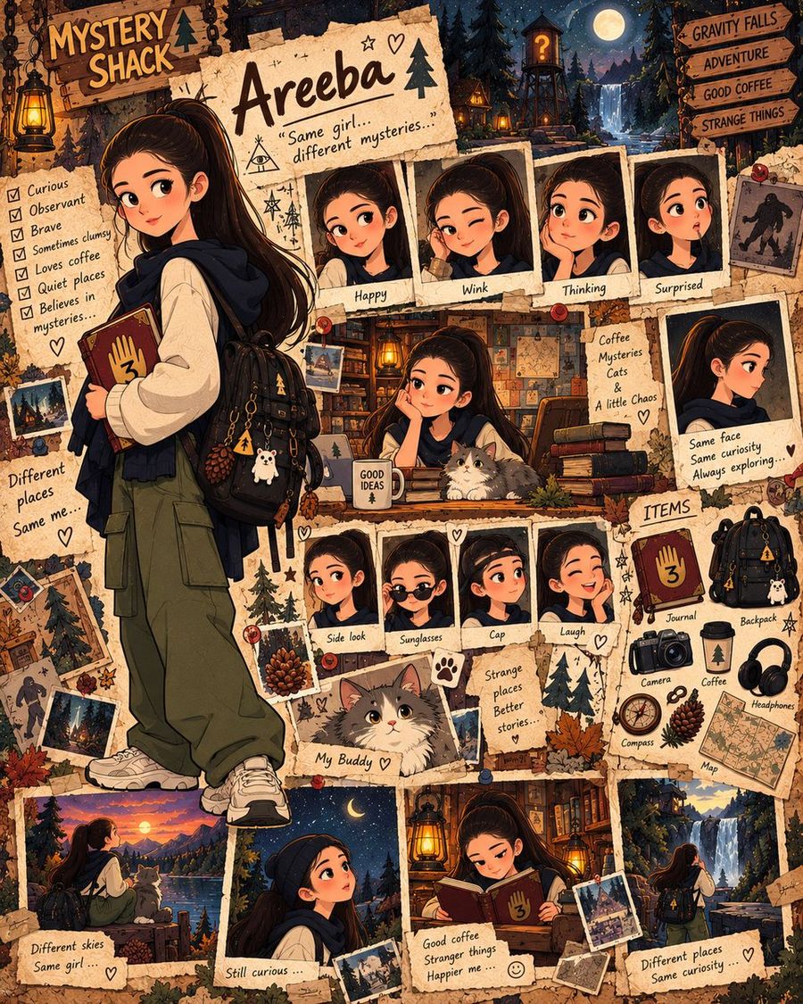 Prompt per Scheda Personaggio in Stile Gravity Falls