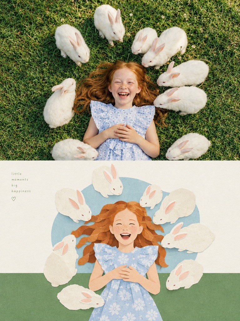 Premium Editorial Poster with Cut-Paper Collage Lower Half