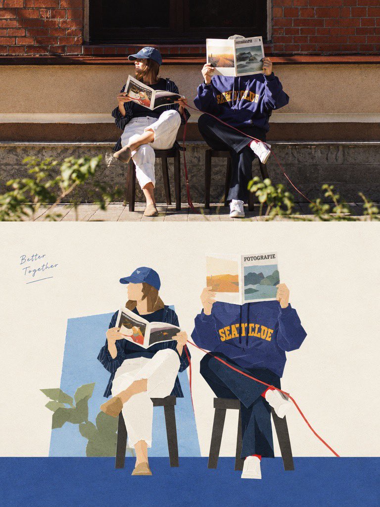 Premium Editorial Poster with Cut-Paper Collage Lower Half