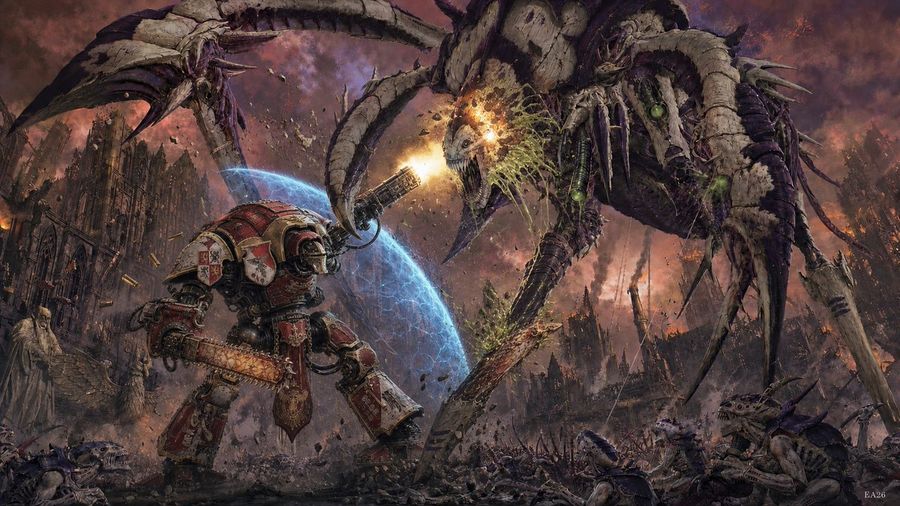 Warhammer Titan vs Knight Scene