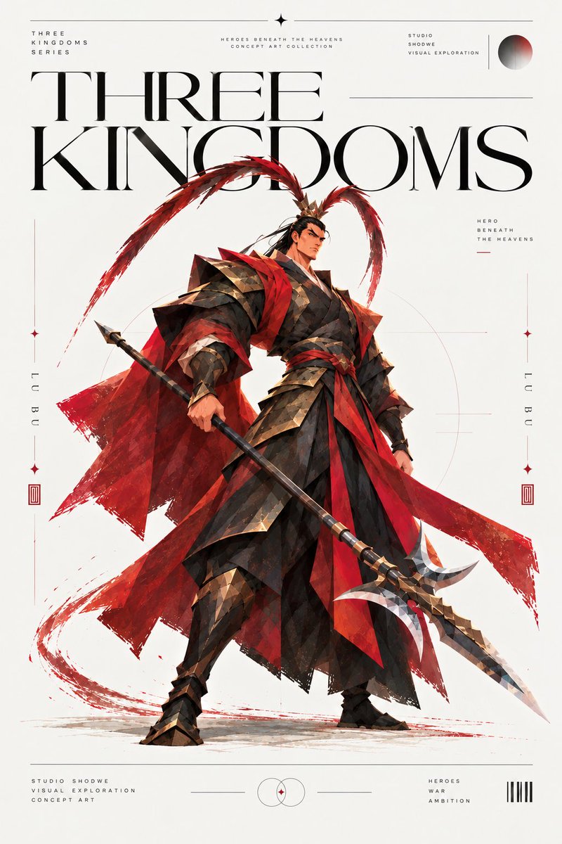 Poster Editoriale di Lu Bu dei Tre Regni