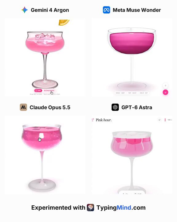 Confronto scena cocktail rosa