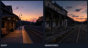 Quiet vs Abandoned Train Station Comparison