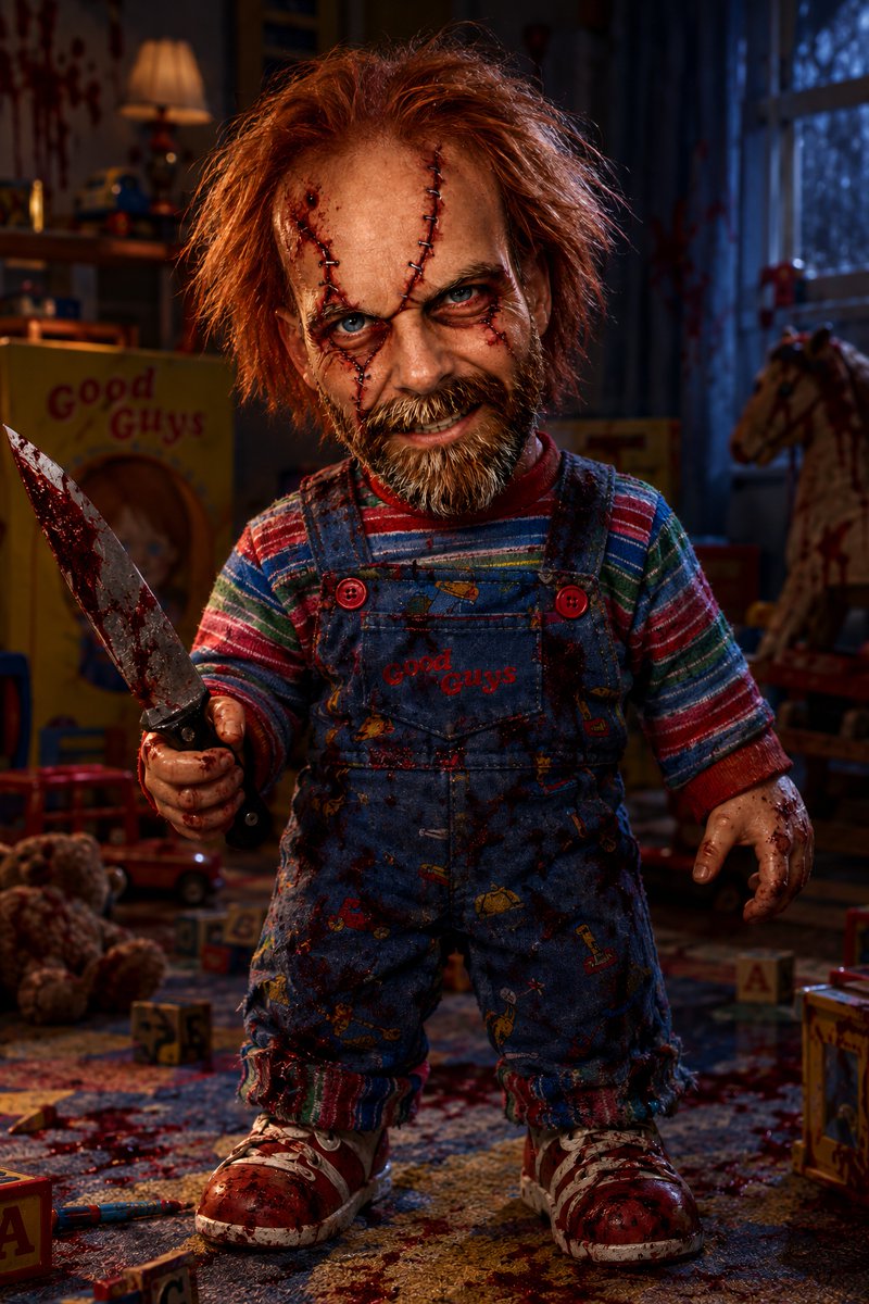 Transformação de Selfie Assustadora estilo Chucky