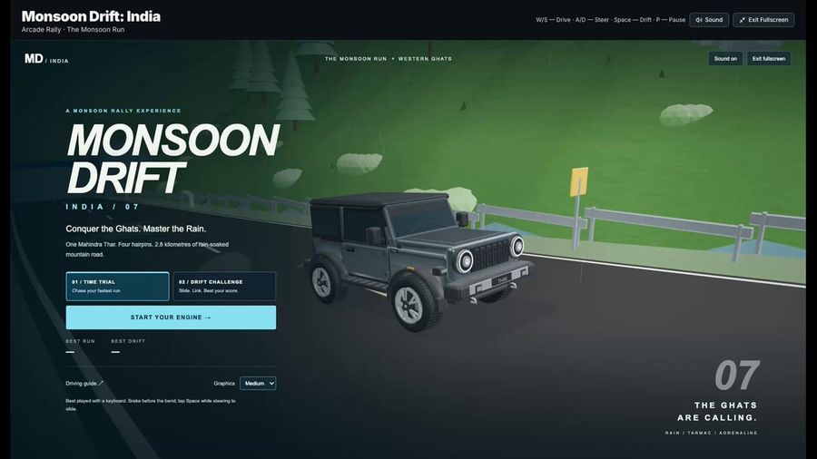 Juego de carreras Monsoon Drift