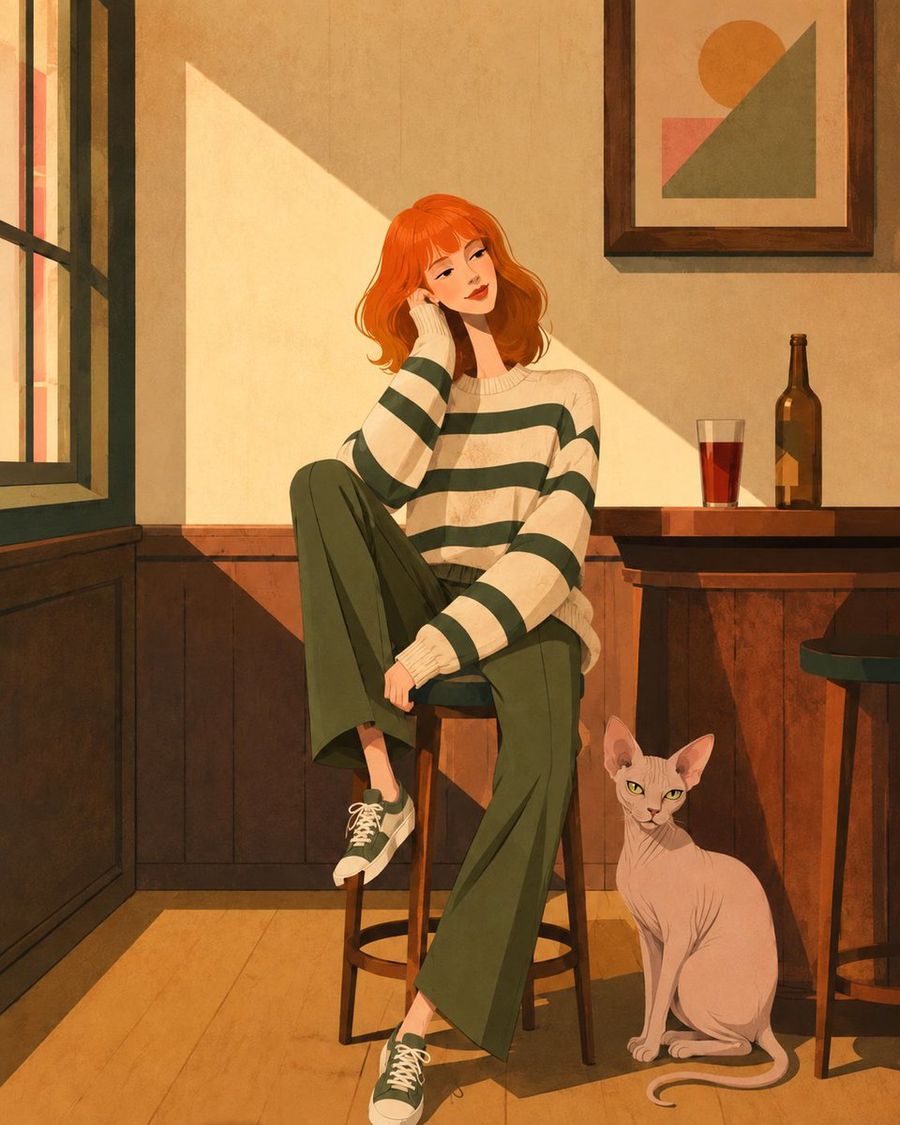 Plantilla de Ilustración de Moda Nostálgica