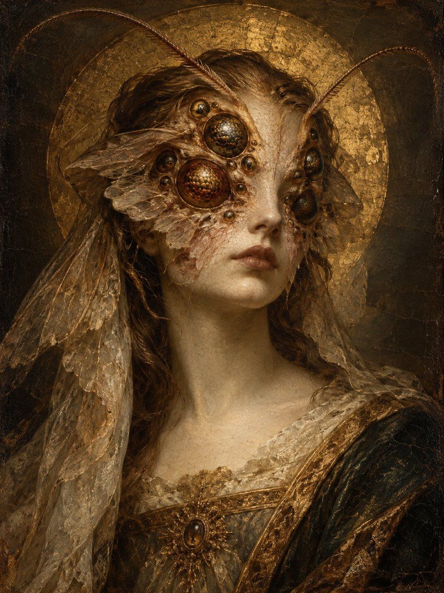 Retrato Renacentista de Mujer-Insecto
