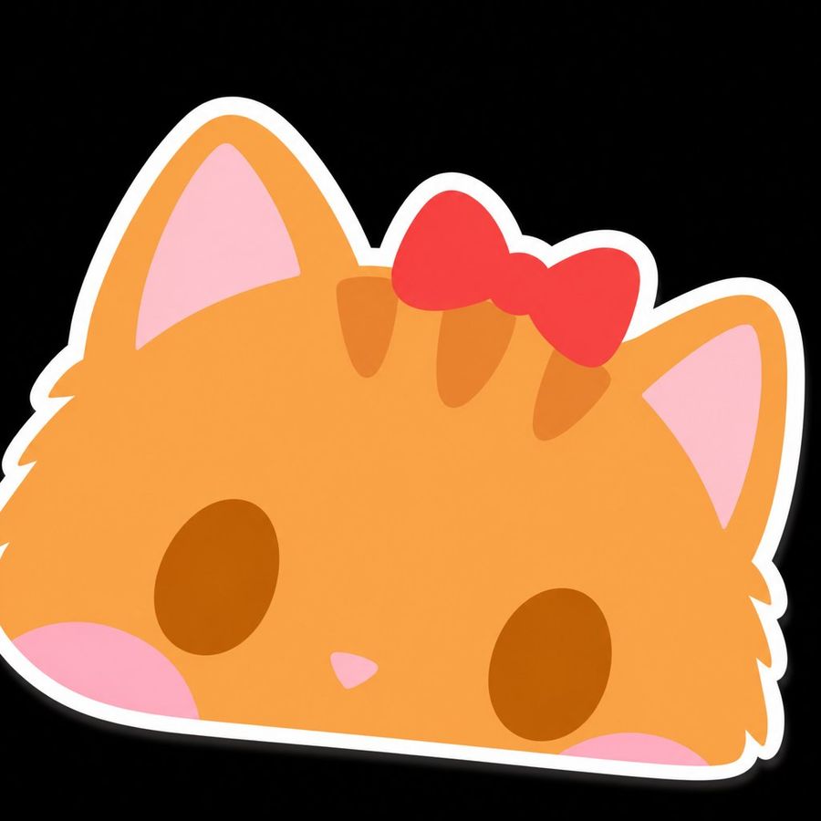 Ilustración de Pegatina de Gato Naranja