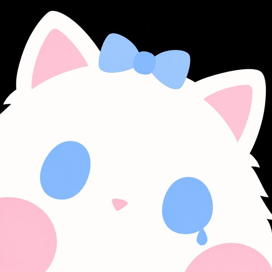 Cara de gato blanco triste asomándose