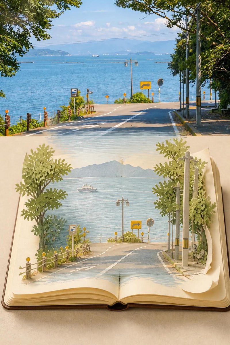 Prompt Pop-Up Acuarela Carretera Costera