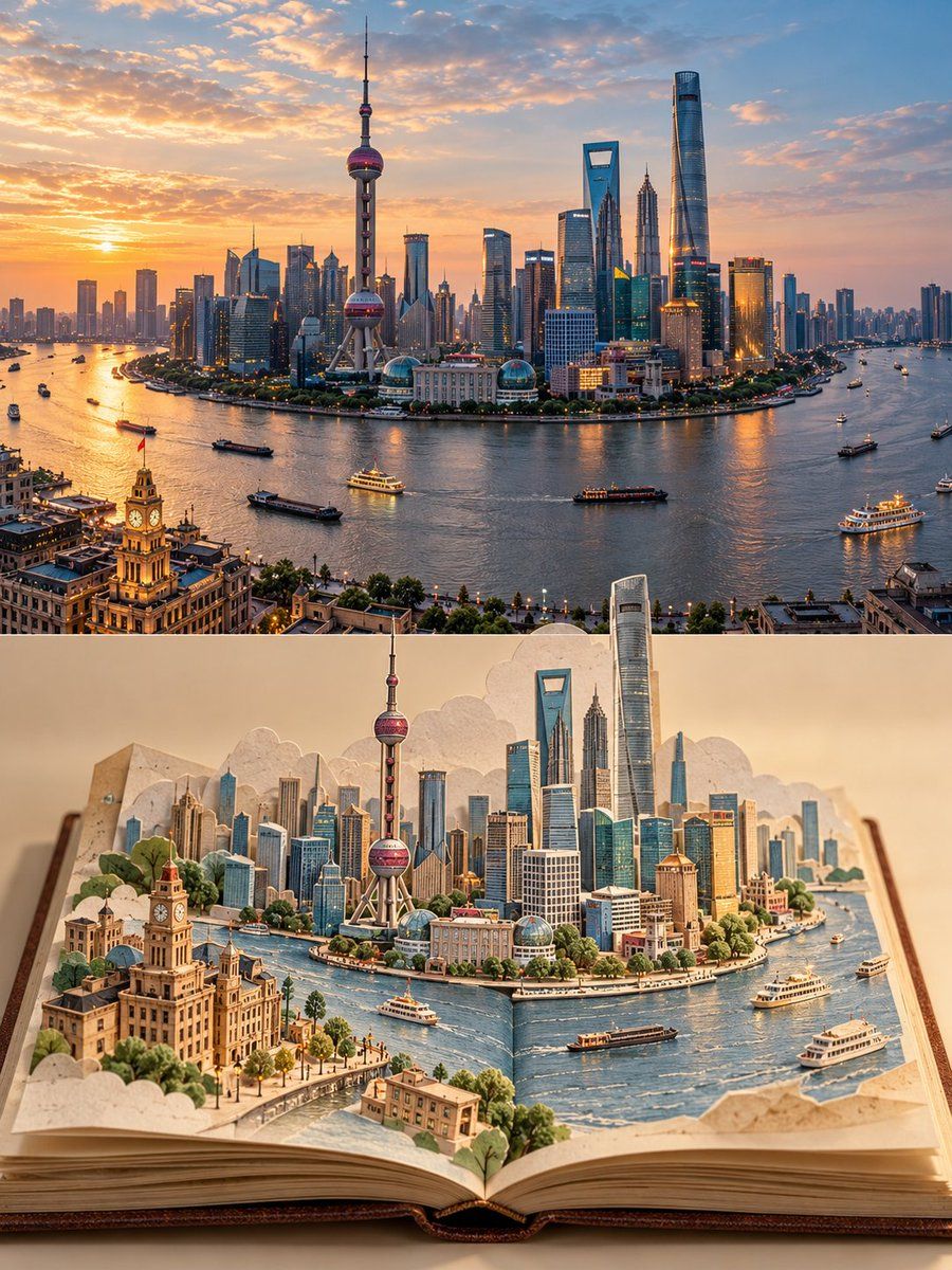 Póster Pop-Up de Papel con Recuerdo de Viaje