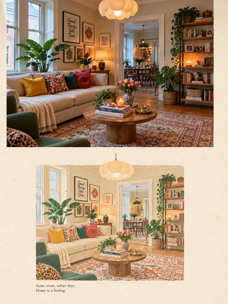 Watercolor Home Interior Transformation