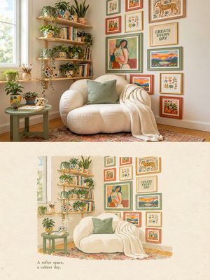 Watercolor Home Interior Transformation - 2