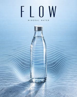 Mineral Water Contour Refraction Poster - 1