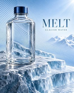 Mineral Water Contour Refraction Poster - 3