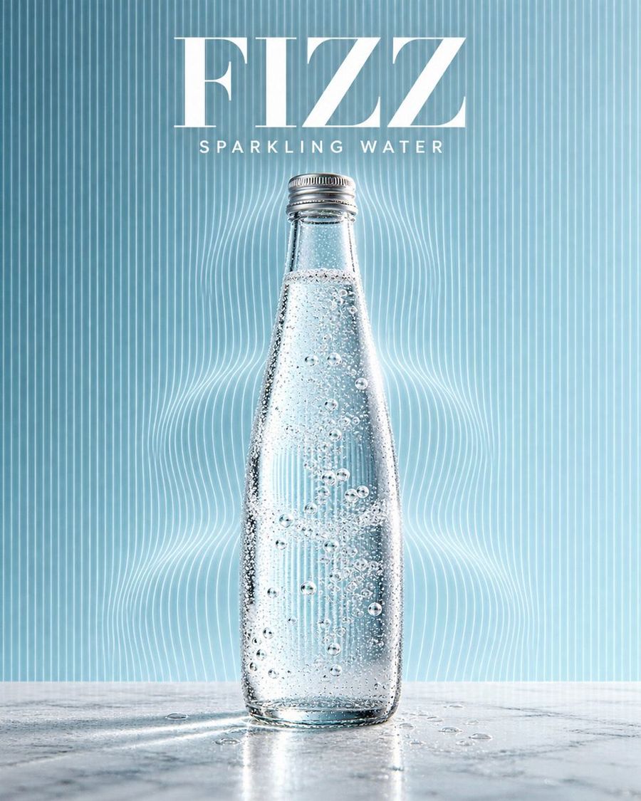 Póster de Refracción por Contorno de Agua Mineral