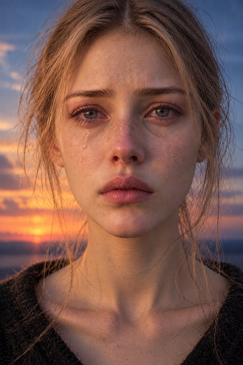 Retrato melancólico al atardecer