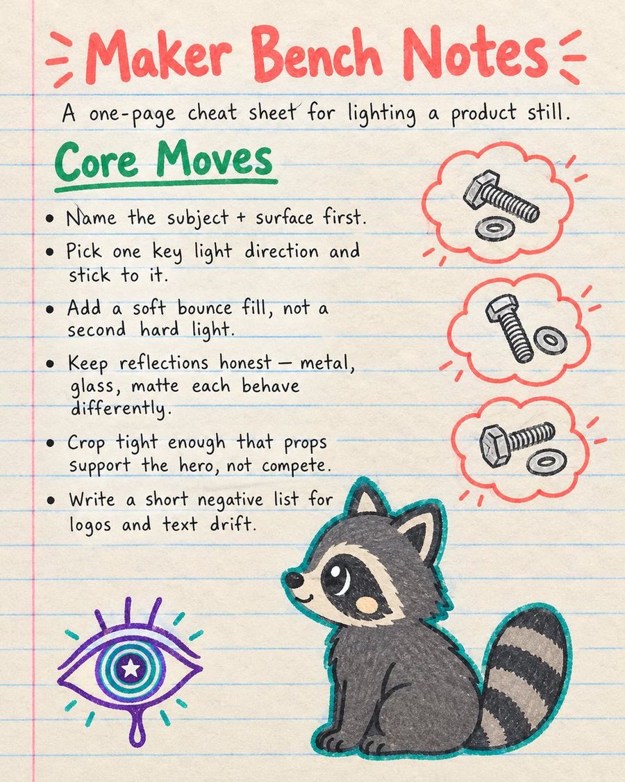 Maker Bench Notes Chart