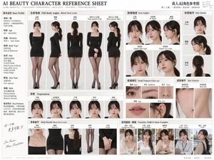 AI Beauty Character Reference Sheet - 1