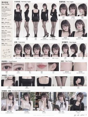 AI Beauty Character Reference Sheet - 2