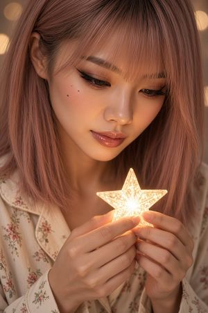 可愛星星夜燈人像對比 - 3