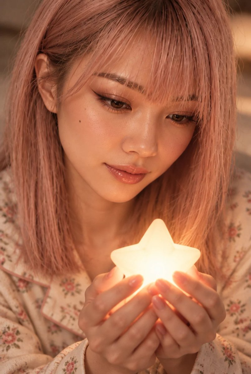 可愛星星夜燈人像對比