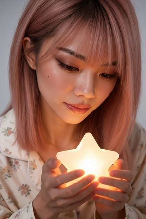 可愛星星夜燈人像對比 - 4
