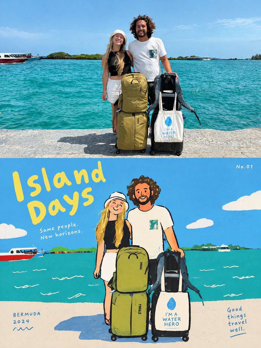 由照片生成編輯風格旅遊海報
