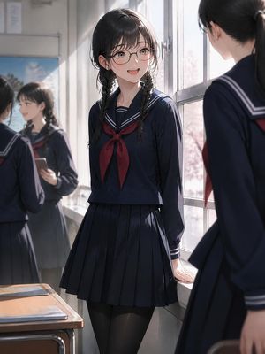 穿校服的女動漫角色