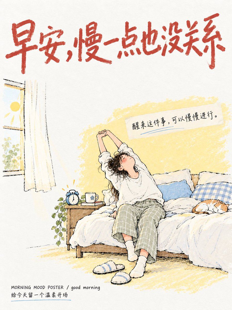 温馨晨间插画