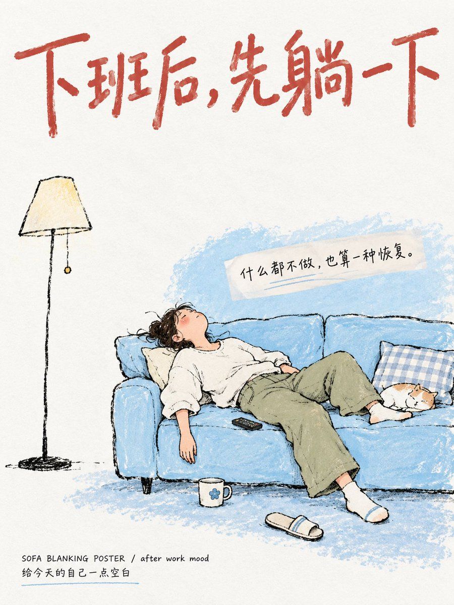 慵懶晨光插畫